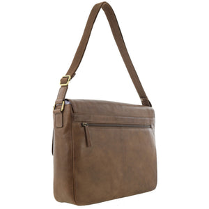 Pierre Cardin - PC4084 Leather Messenger Briefcase - Brown
