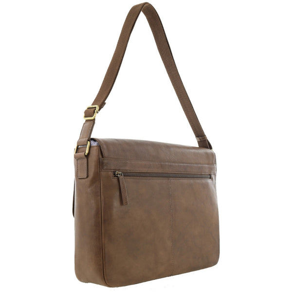 Pierre Cardin - PC4084 Leather Messenger Briefcase - Brown