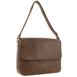 Pierre Cardin - PC4084 Leather Messenger Briefcase - Brown