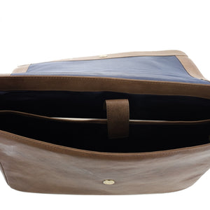 Pierre Cardin - PC4084 Leather Messenger Briefcase - Brown