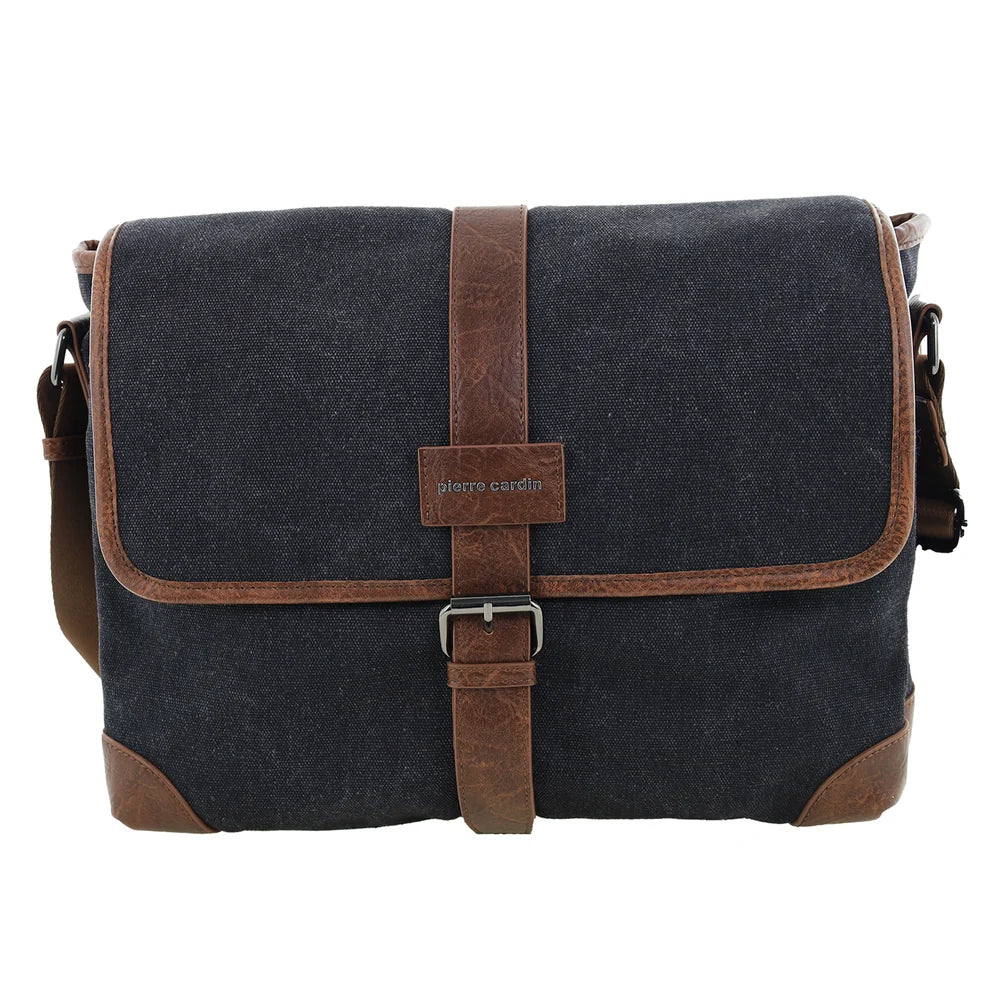 Pierre Cardin - PC4098 Canvas Satchel - Black