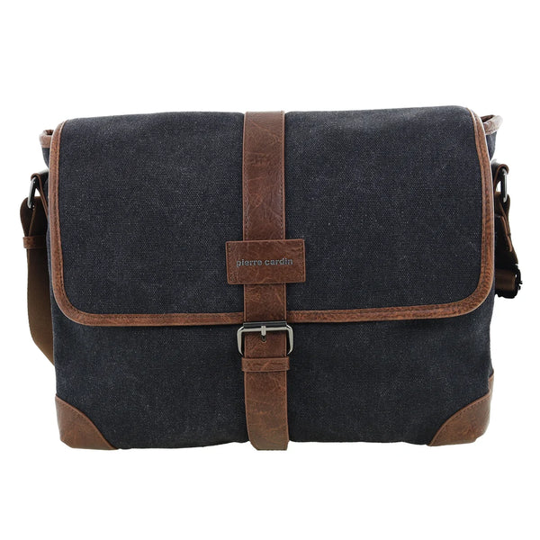 Pierre Cardin - PC4098 Canvas Satchel - Black