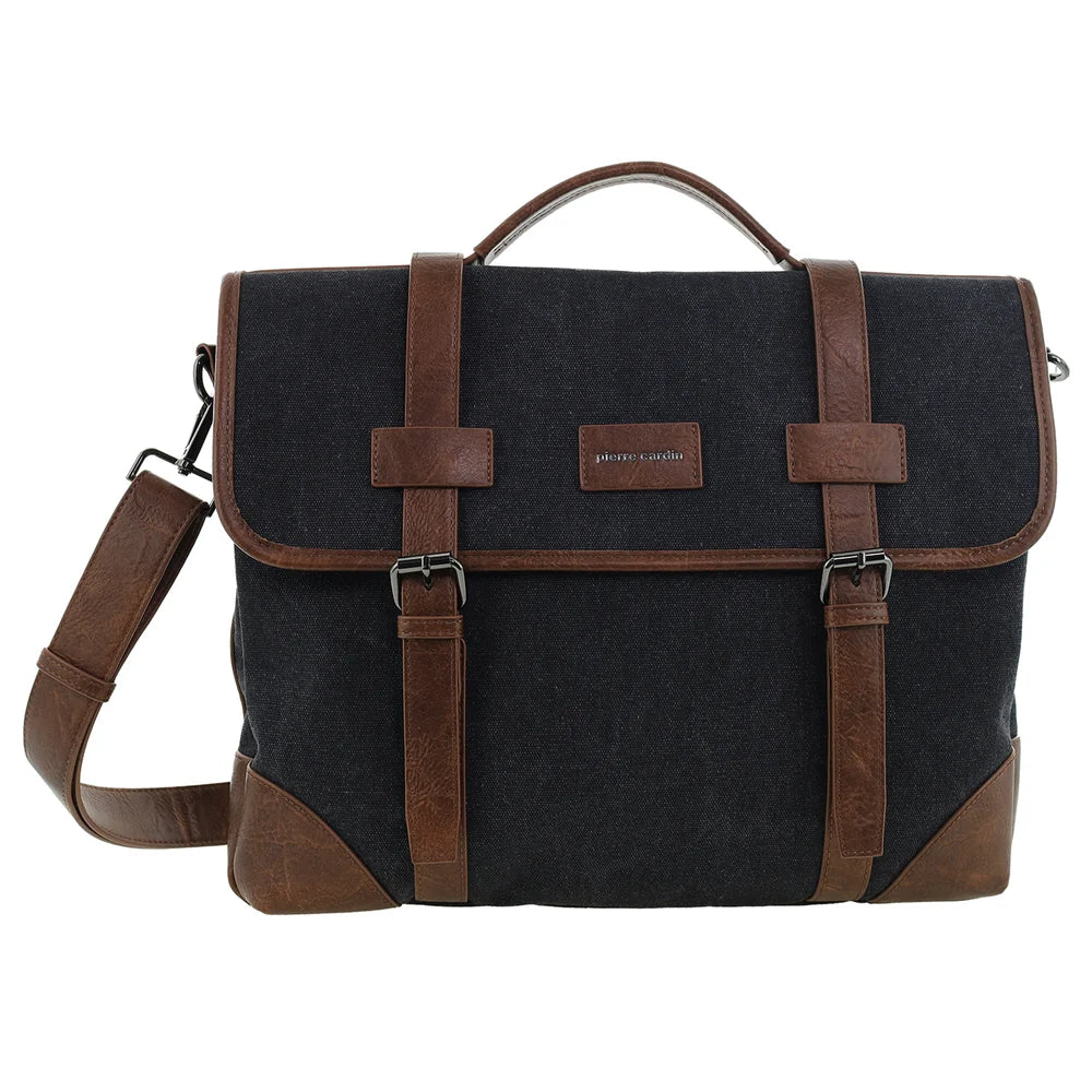 Pierre Cardin - PC4098 Canvas Satchel - Black