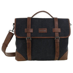 Pierre Cardin - PC4098 Canvas Satchel - Black