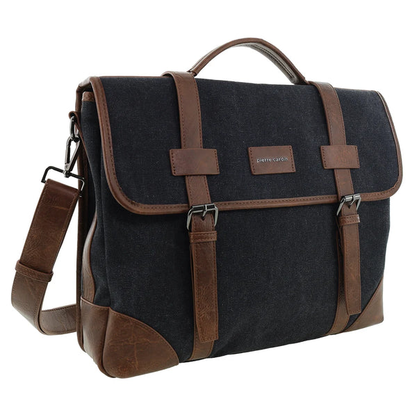 Pierre Cardin - PC4098 Canvas Satchel - Black