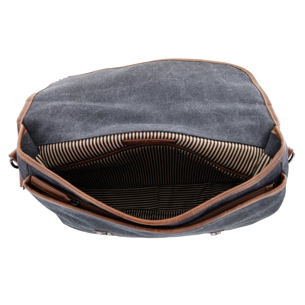 Pierre Cardin - PC4098 Canvas Satchel - Black