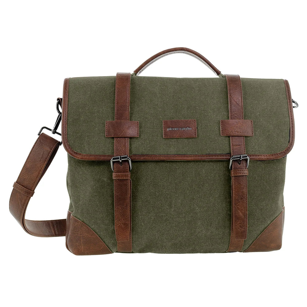 Pierre Cardin - PC4098 Canvas Satchel - Brown