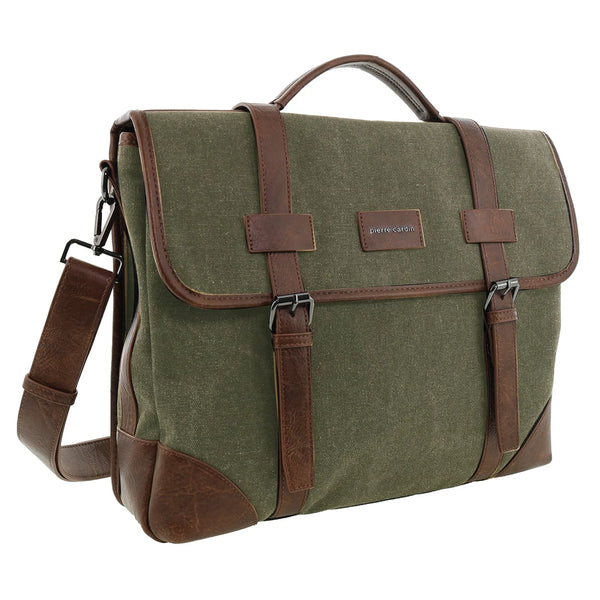 Pierre Cardin - PC4098 Canvas Satchel - Brown
