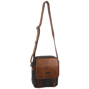 Pierre Cardin- PC2580 Canvas/Pu Body Bag - Black