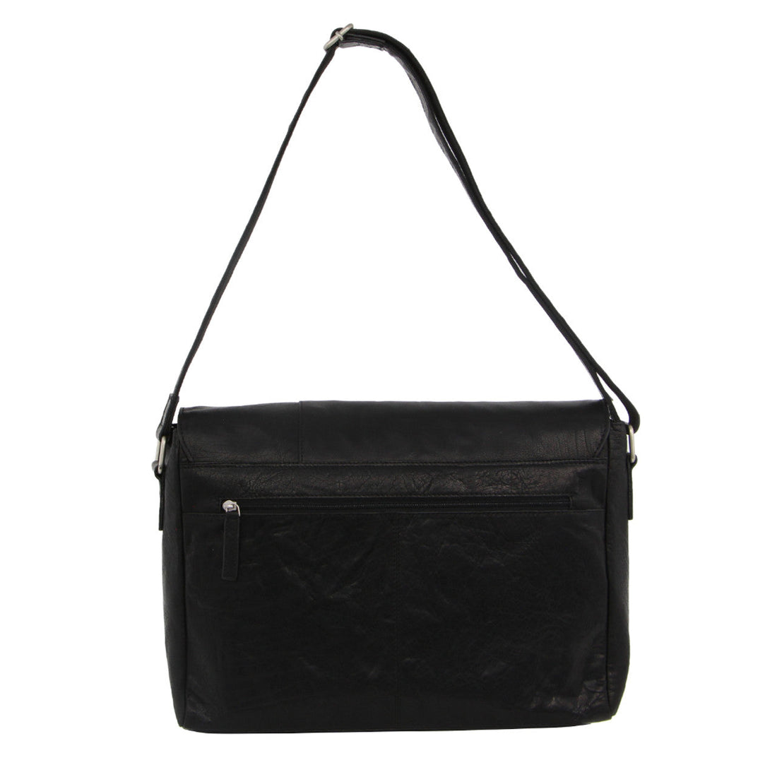 Pierre Cardin Rustic Leather Computer/Messenger Bag with Flap Closure