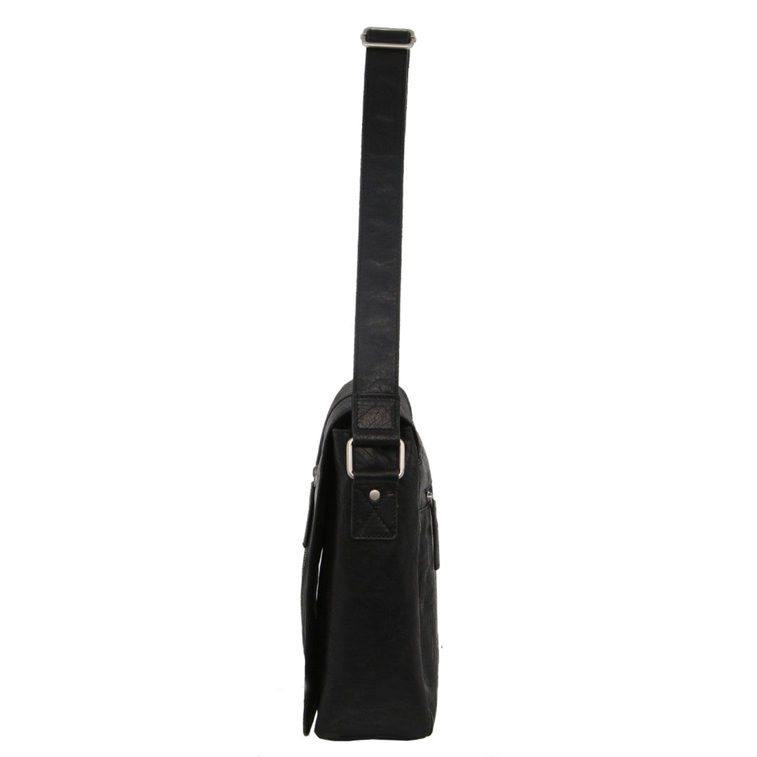 Pierre Cardin Rustic Leather Computer/Messenger Bag with Flap Closure