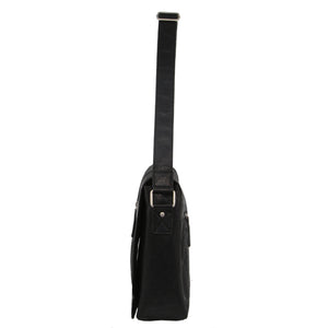 Pierre Cardin Rustic Leather Computer/Messenger Bag with Flap Closure