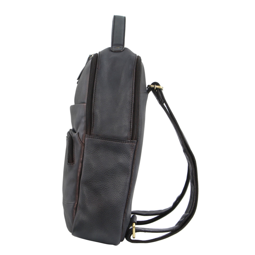 Pierre Cardin PC2808 Black Rustic Leather Large Backpack