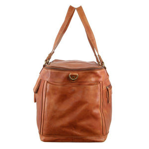 Pierre Cardin - PC3342 Leather Wide Opening Overnight Bag - Cognac