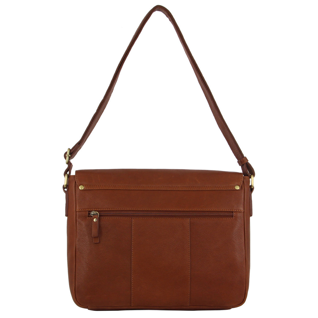 Pierre Cardin Mens Leather Business Satchel with Flap Closure PC3500 D.TAN