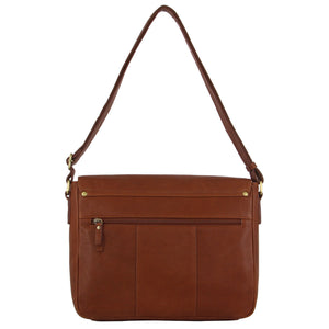 Pierre Cardin Mens Leather Business Satchel with Flap Closure PC3500 D.TAN