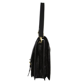 Pierre Cardin Mens Rustic Leather Business Bag with Flip-Cover PC3523 Black - 0