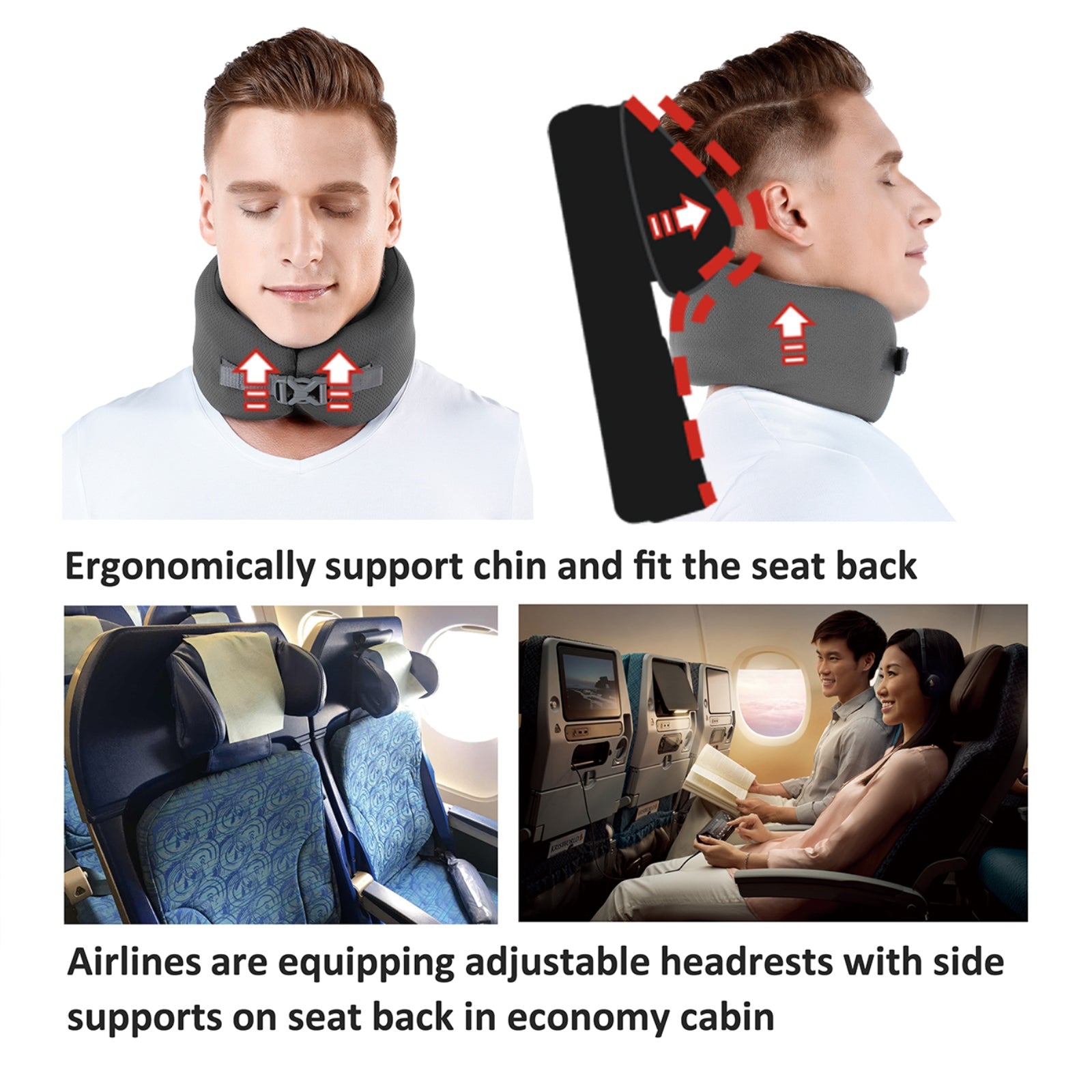 EasyNap - Pocket Pillow Chin Cupport Vital Large - Pewtew Grey - 0