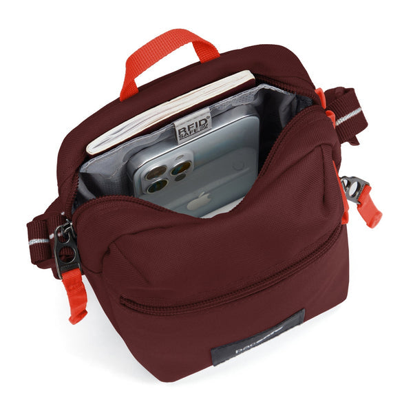 Pacsafe GO Micro Crossbody Garnet Red