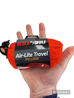 Black Wolf - Air-Lite Travel inflatable neck pillow - RED