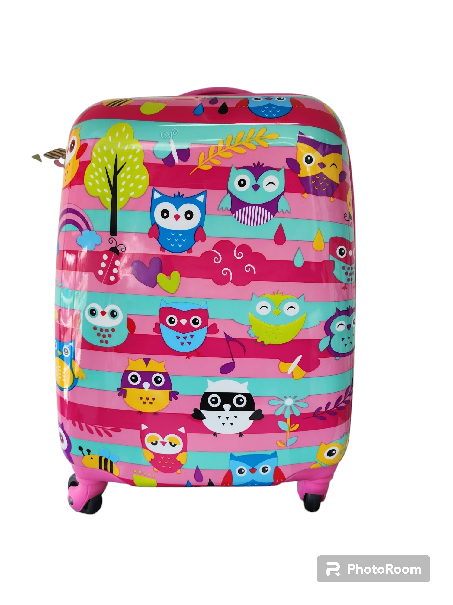 Kidz Bagz - 48cm Owl spinner suitcase - Pink-1