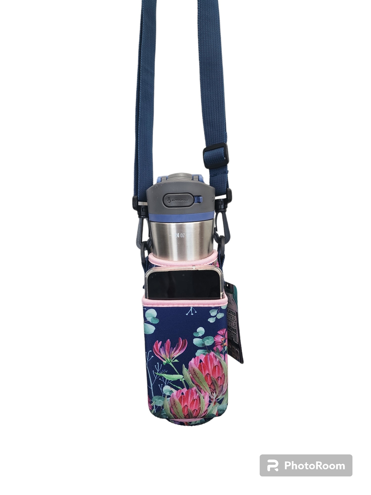 Neoprene Bottle/Phone Carrier - Blush Beauty (S/O)-1