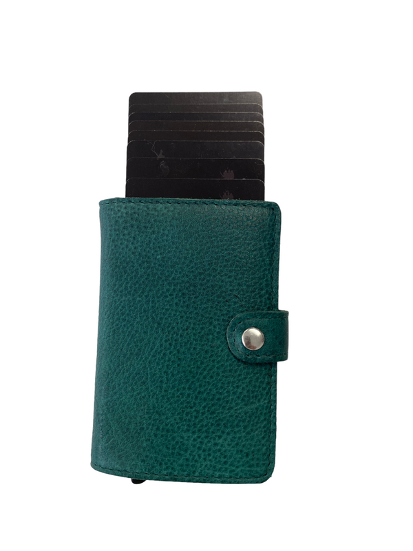 Oran - DL-02 Leather Spring Load 8 Card Wallet - Green