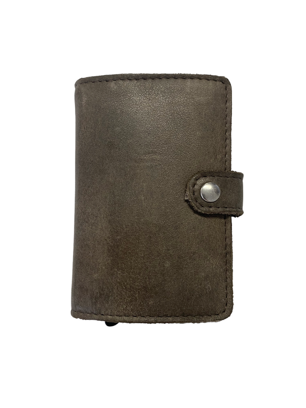 Oran - DL-02 Leather Spring Load 8 Card Wallet - Taupe