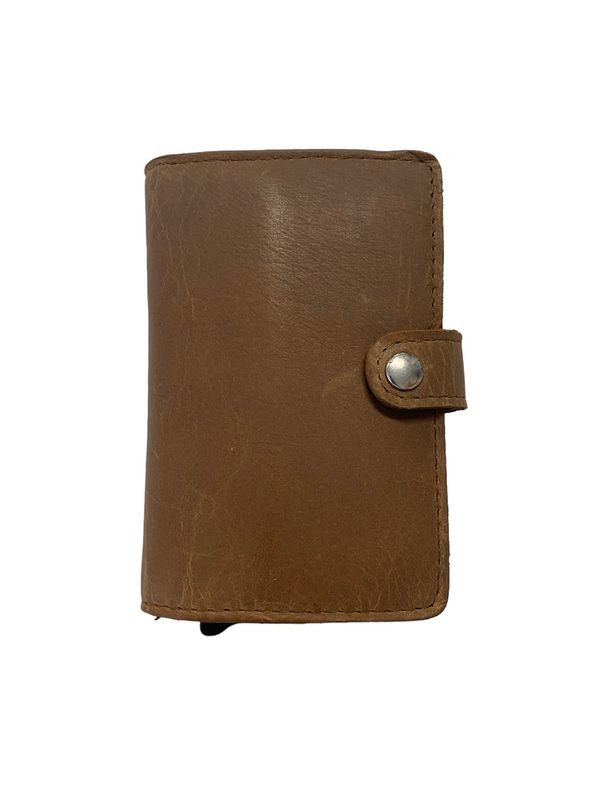 Oran - DL-02 Leather Spring Load 8 Card Wallet - Brown