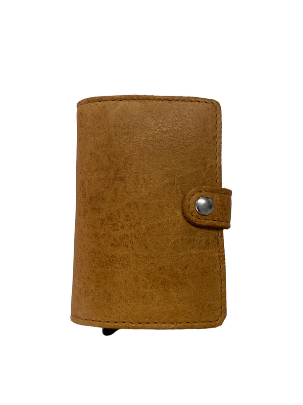 Oran - DL-02 Leather Spring Load 8 Card Wallet - Tan