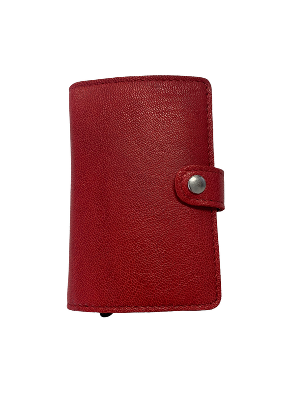 Oran - DL-02 Leather Spring load 8 card wallet - Red