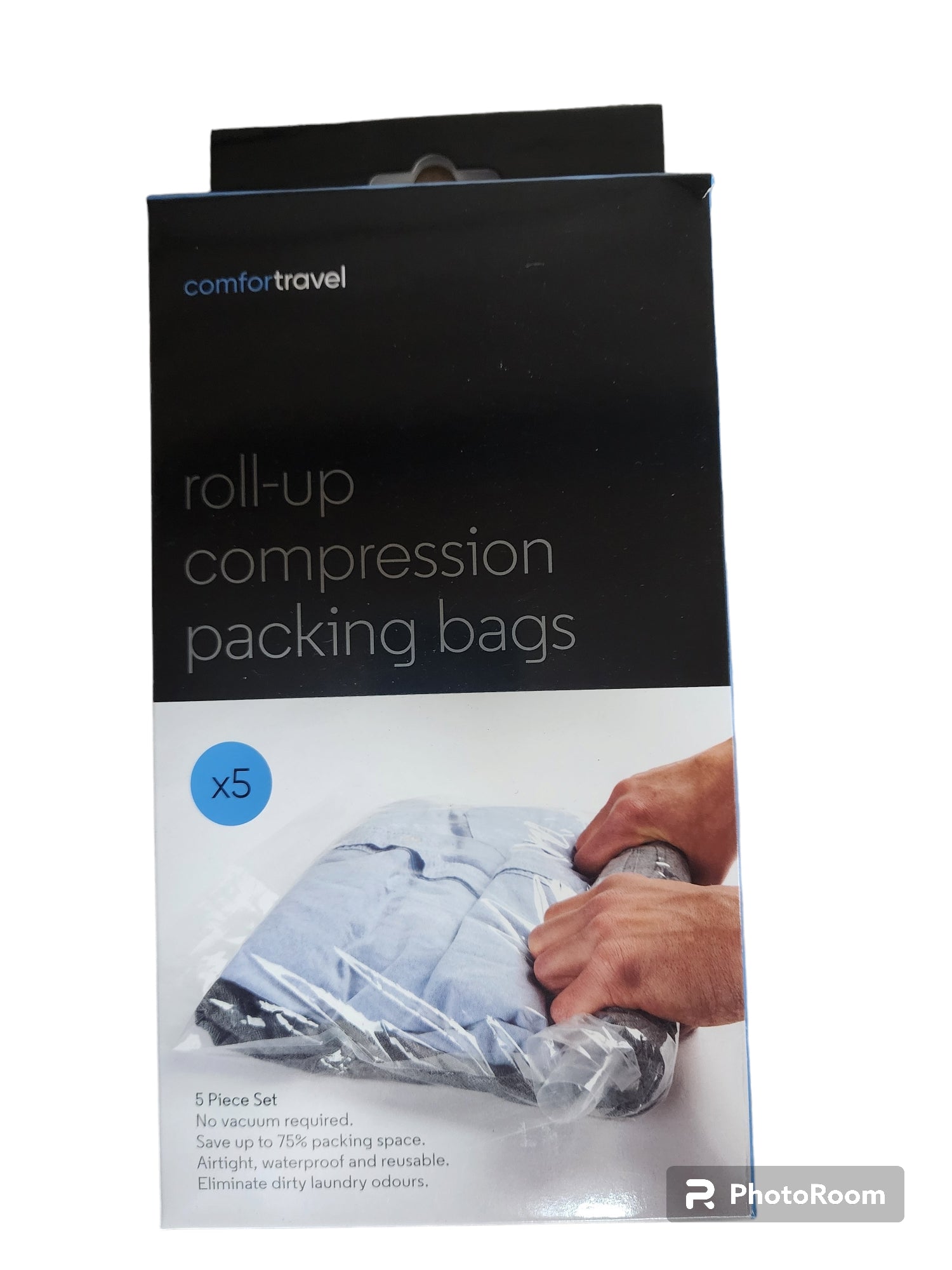 Comfort Travel - 17010 Roll Up Compression Packing Bags - Pack of 5 - 0