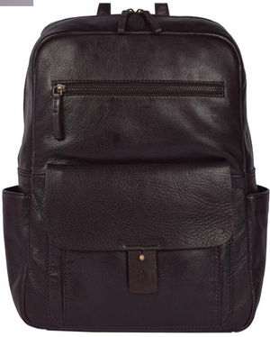 Colorado - 13811 Soft Large Leather Backpack 15in + Tablet - Brown