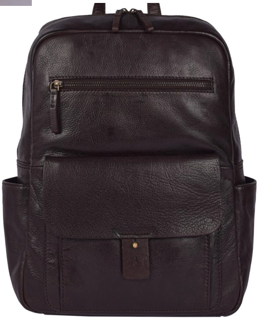 Colorado - 13811 Soft Large Leather Backpack 15in + Tablet - Brown