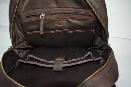 Colorado - 13811 Soft Large Leather Backpack 15in + Tablet - Brown