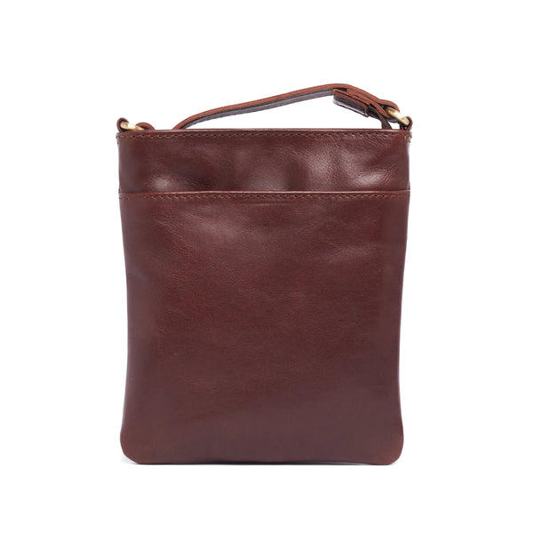 Oran - RH-2362 Adrian Slim Leather Cross Body Bag - Brandy
