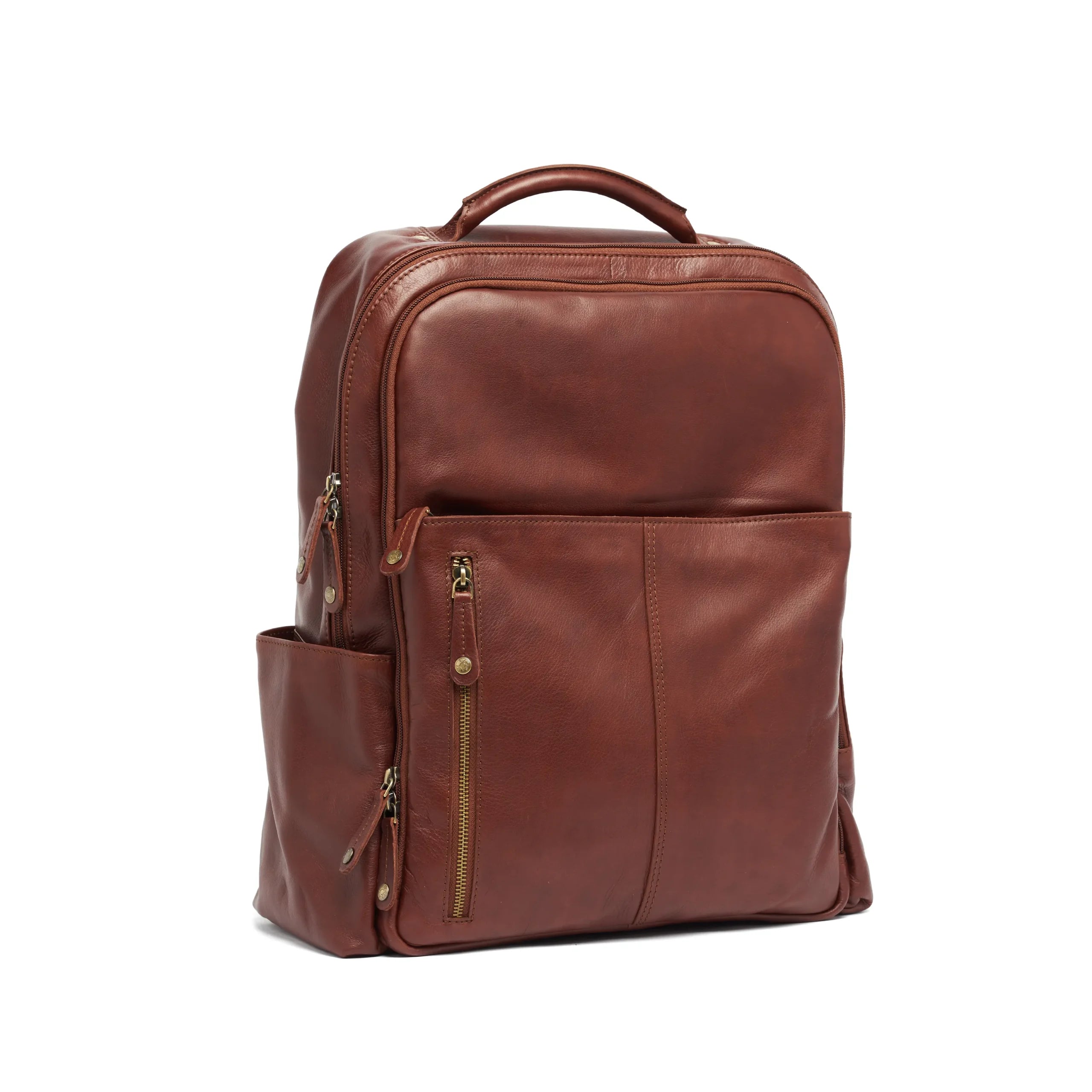 Oran - RH-2364 XLG Leather work-Travel Backpack - Brandy