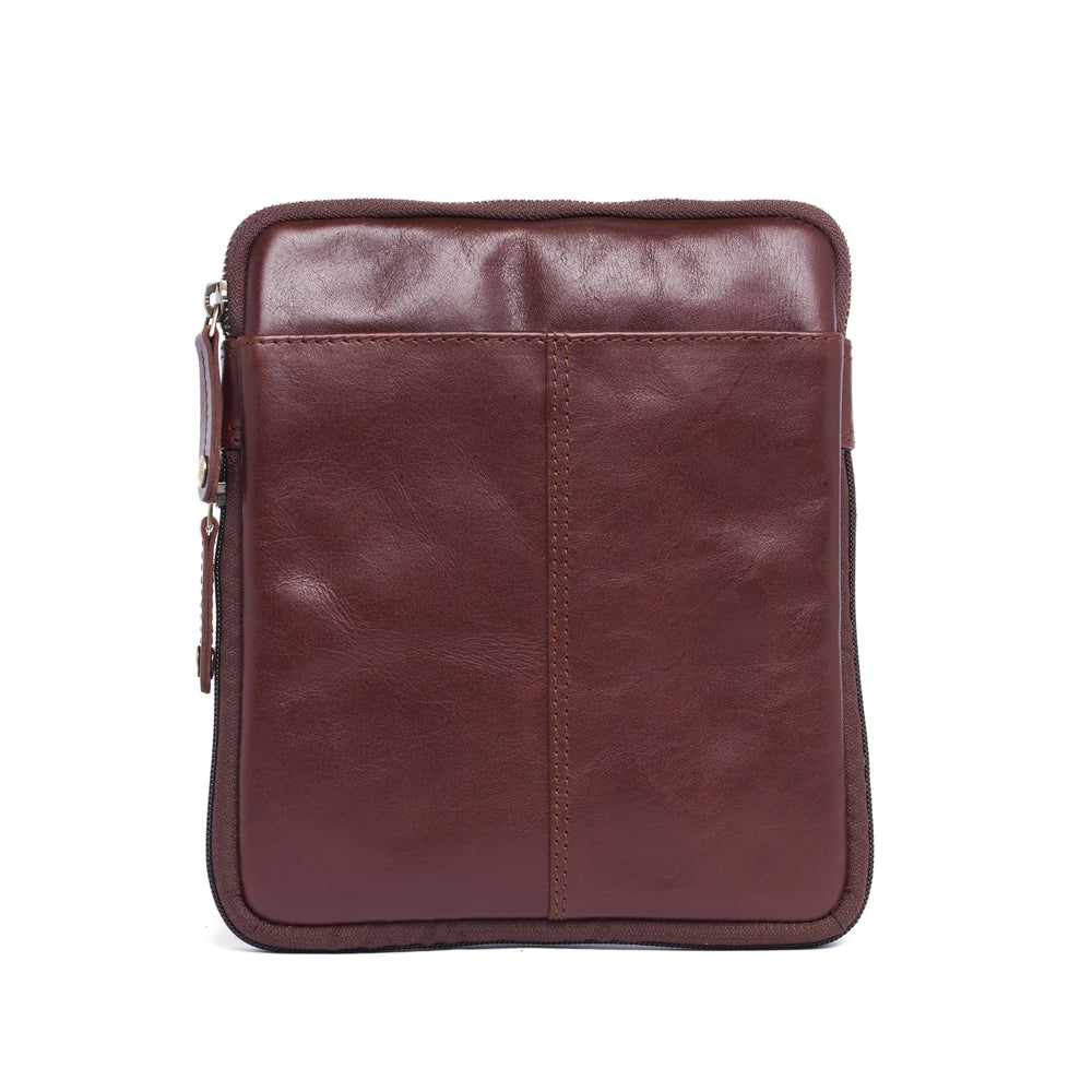 Oran - RH-2365 Cross Body Leather Side Bag - Brandy