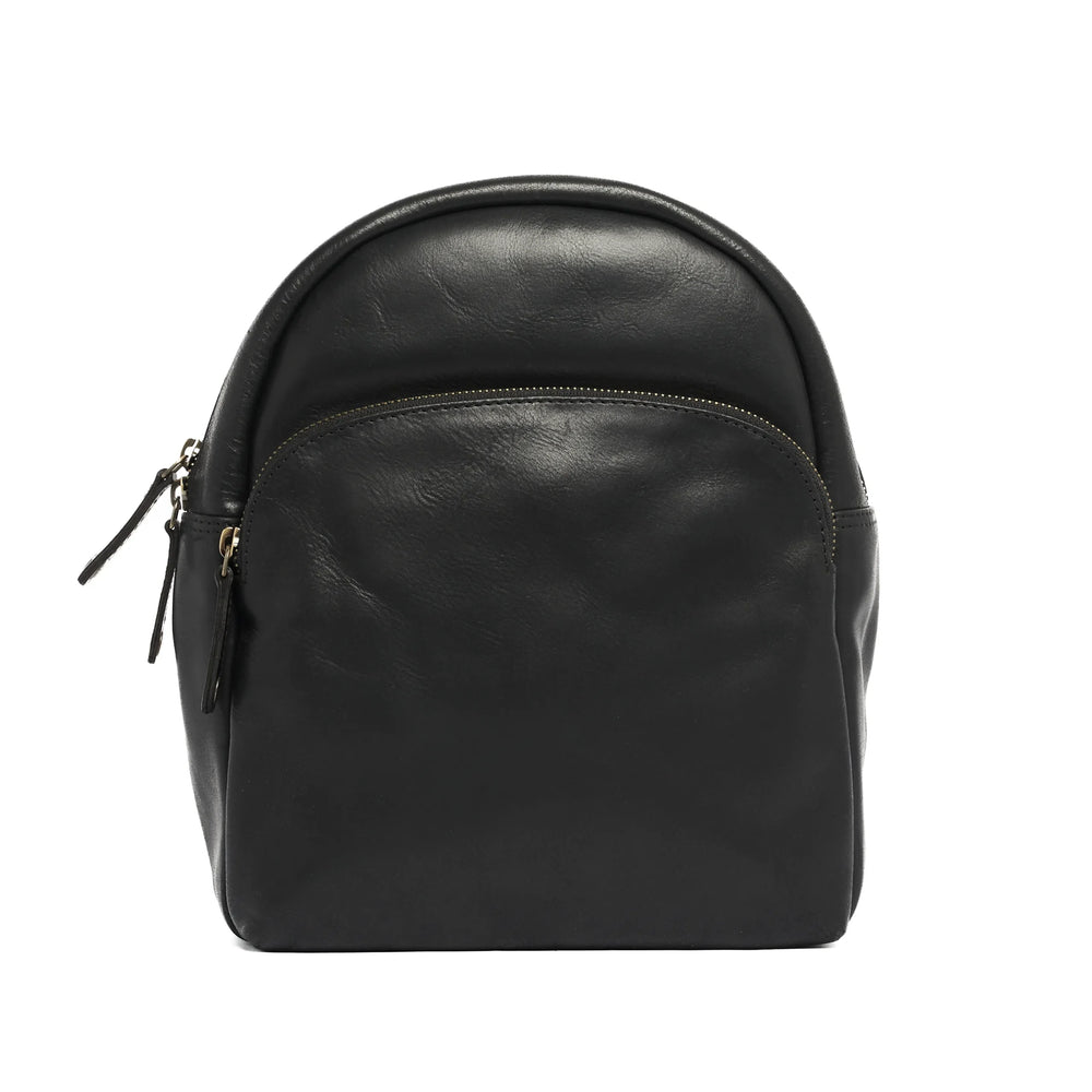Oran - RH-2368 Small Rounder Leather Backpack - Black