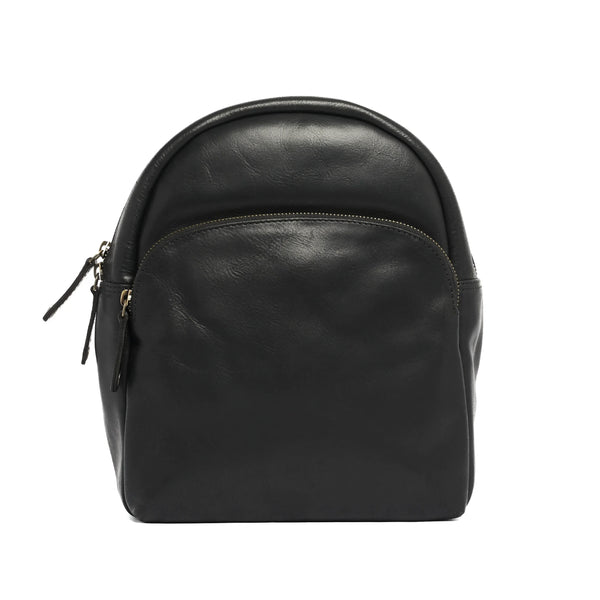 Oran - RH-2368 Small Rounder Leather Backpack - Black