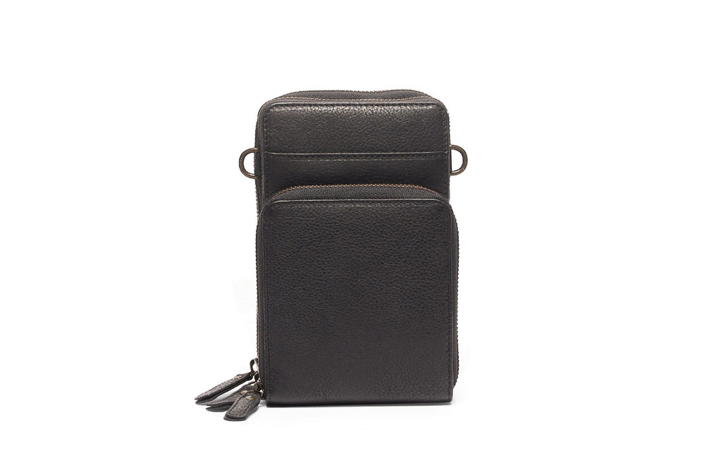 Oran - RH-443 Abigail Leather 3section Phone Bag - Black