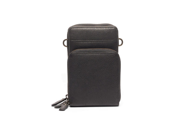 Oran - RH-443 Abigail Leather 3section Phone Bag - Black