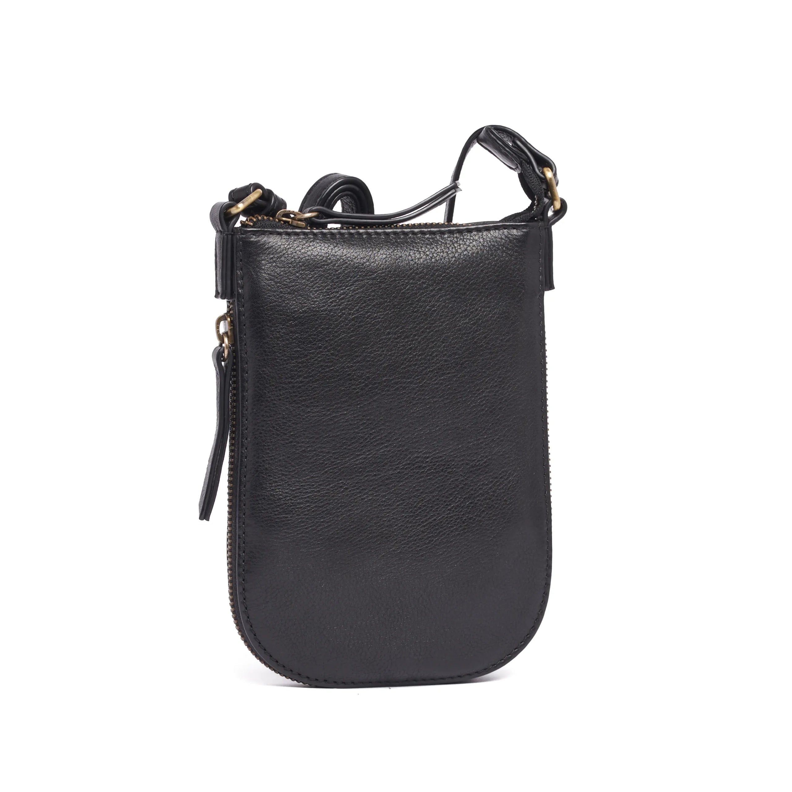 Oran - RH4625 Slim expandable Leather sidebag - Black