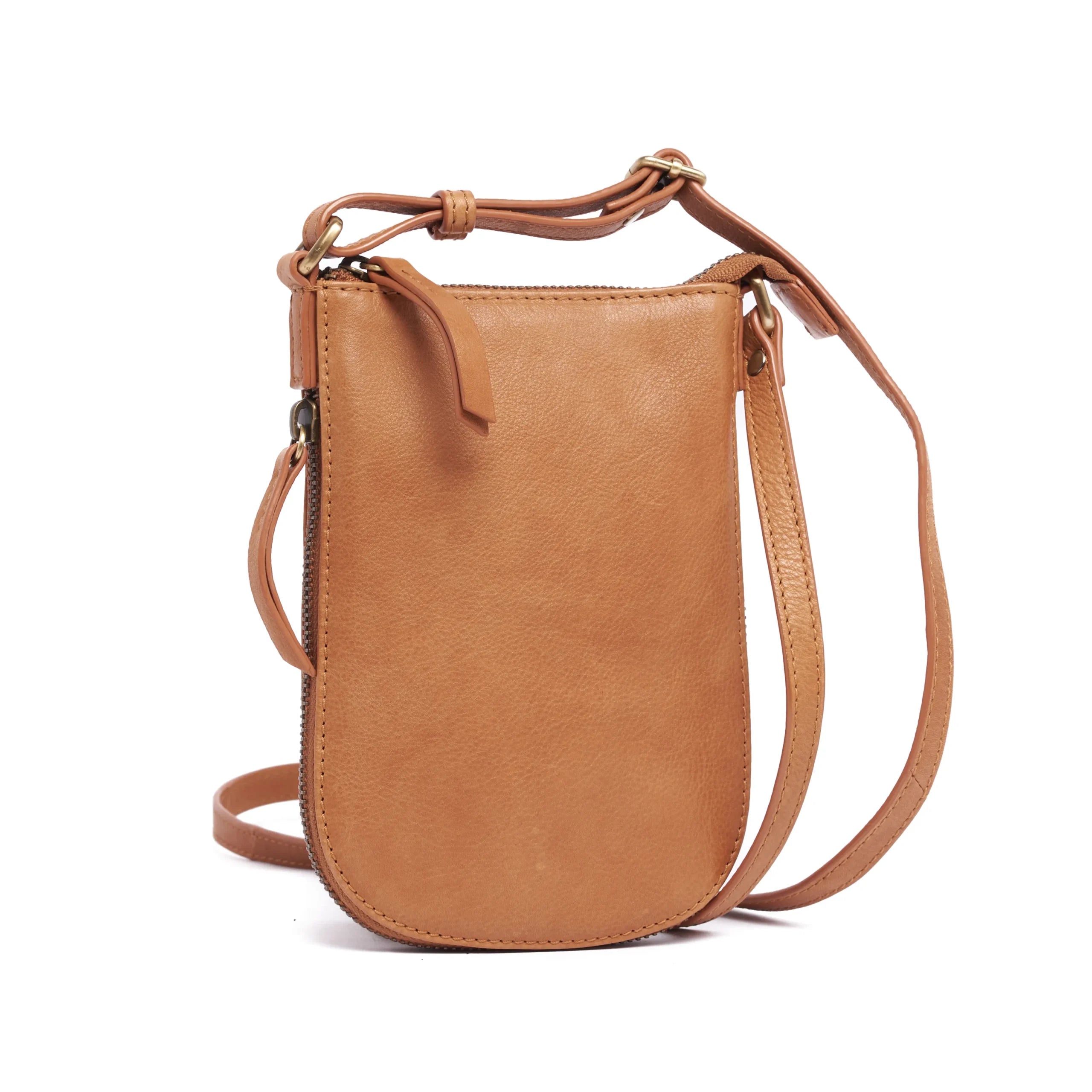 Oran - RH4625 Slim expandable Leather sidebag - Tan