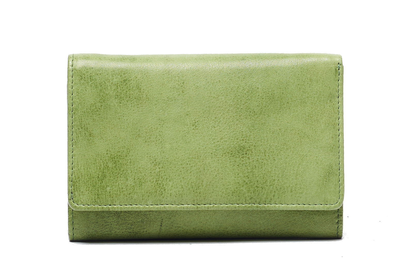 Oran - RH-482 Delta medium leather Flap over wallet - Green Apple