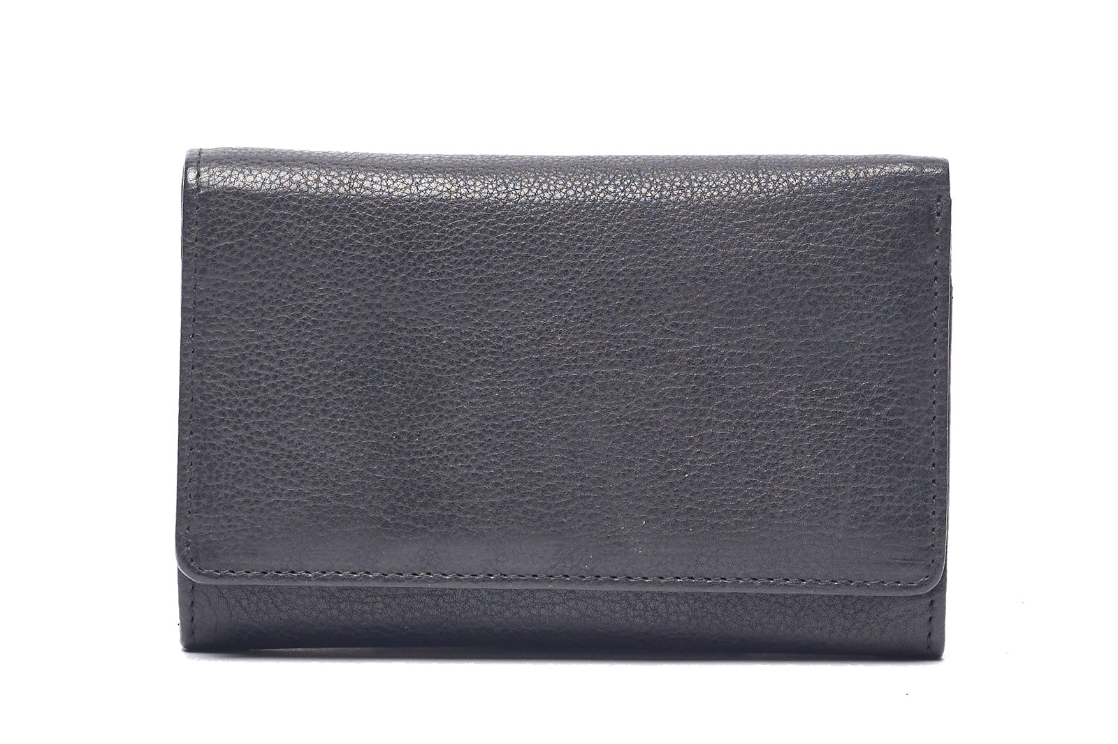 Oran - RH-482 Delta medium leather Flap over wallet - Black