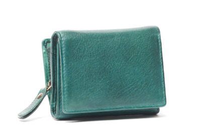 Oran - RH485 Vikky Small RFID leather wallet w Coin section - Pine Green