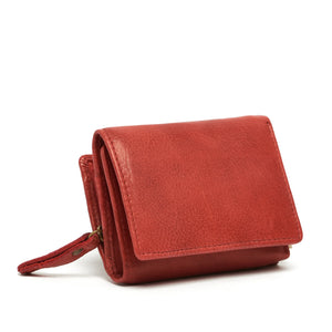Oran - RH485 Vikky Small RFID Leather Wallet W Coin Section - Red