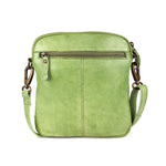 Oran - RH4911 Helen Leather sidebag ziptop and flap pocket - Apple Green