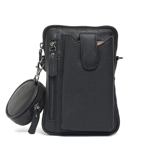 Oran - RH-4915 Sandy Phone Bag with Removable Coin Case - Black
